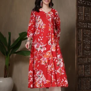 FebQ Printed Pure Cotton Straight Kurta for Women